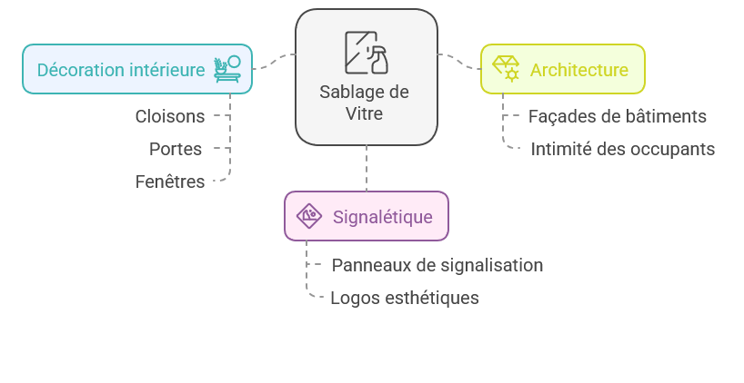 Schéma de l'usage du sablage de vitre